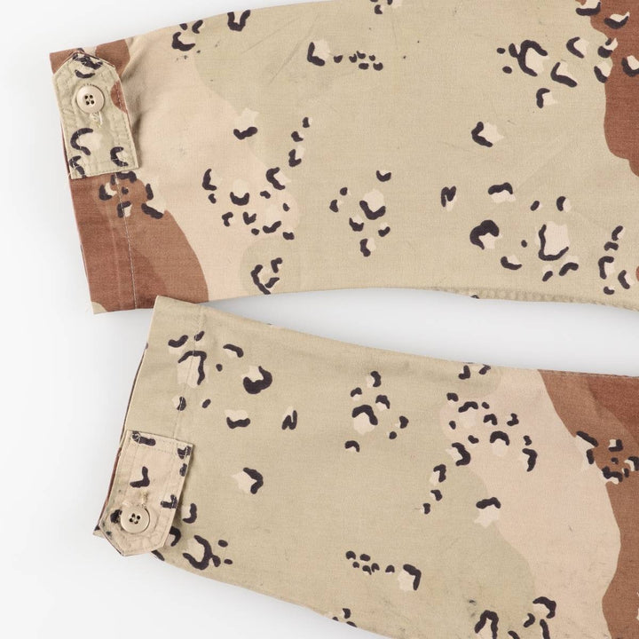 1990'S US Military Issue Camouflage Pattern 6C Desert Chocolate Chip Camo BDU Military Jacket, Made in USA, Small-Regular (Men's Size S equivalent) cotton Beige type Vintage Second Hand