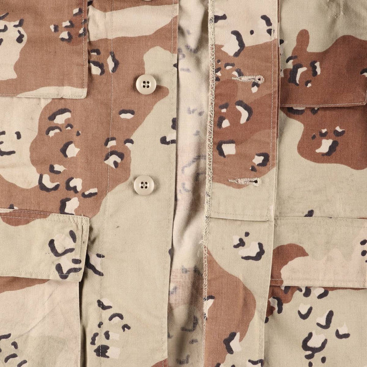 1990'S US Military Issue Camouflage Pattern 6C Desert Chocolate Chip Camo BDU Military Jacket, Made in USA, Small-Regular (Men's Size S equivalent) cotton Beige type Vintage Second Hand