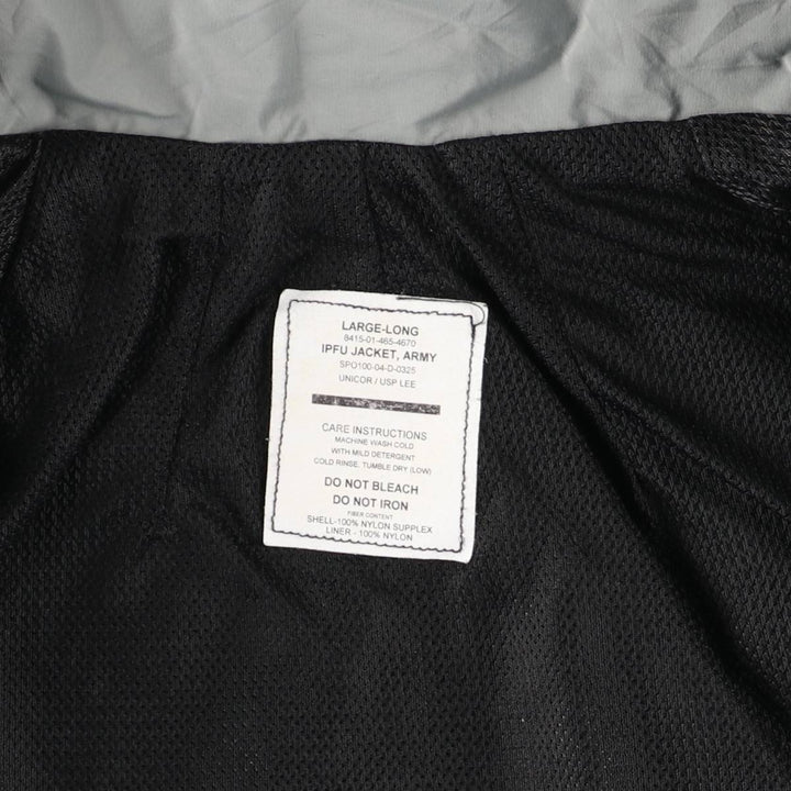 2000'S US Military Issue IPFU Training Jacket, Nylon Jacket, Made in USA, Large-Long (Equivalent to Men's Size L) Nylon gray type Vintage Second Hand