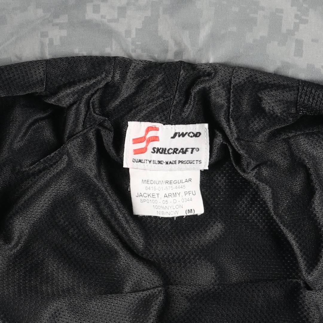 2000'S US Army PFU Training Jacket, ACU Digital Camo Nylon Jacket, Made in USA, MEDIUM Nylon gray type Vintage Second Hand