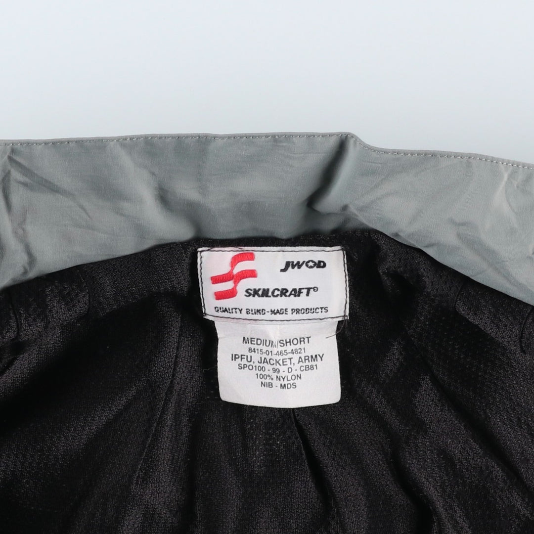 1990'S US Army IPFU Training Jacket, Nylon Jacket, Made in USA, Medium Short (Men's M equivalent) Nylon gray type Vintage Second Hand