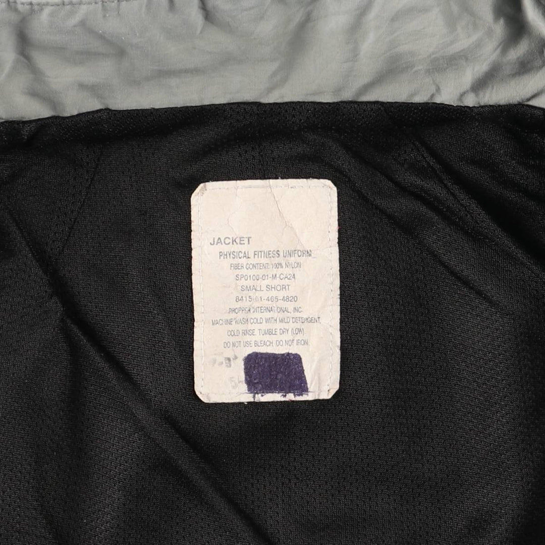 2000'S US Army PFU Training Jacket, Nylon Jacket, Made in USA, Small/Short (Men's Size S) Nylon gray type Vintage Second Hand