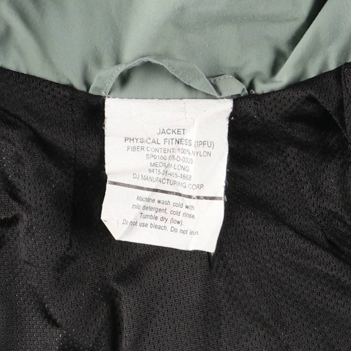 2000'S US Army IPFU Training Jacket, Nylon Jacket, Made in USA, Medium-Long (Men's Size M equivalent) Nylon gray type Vintage Second Hand