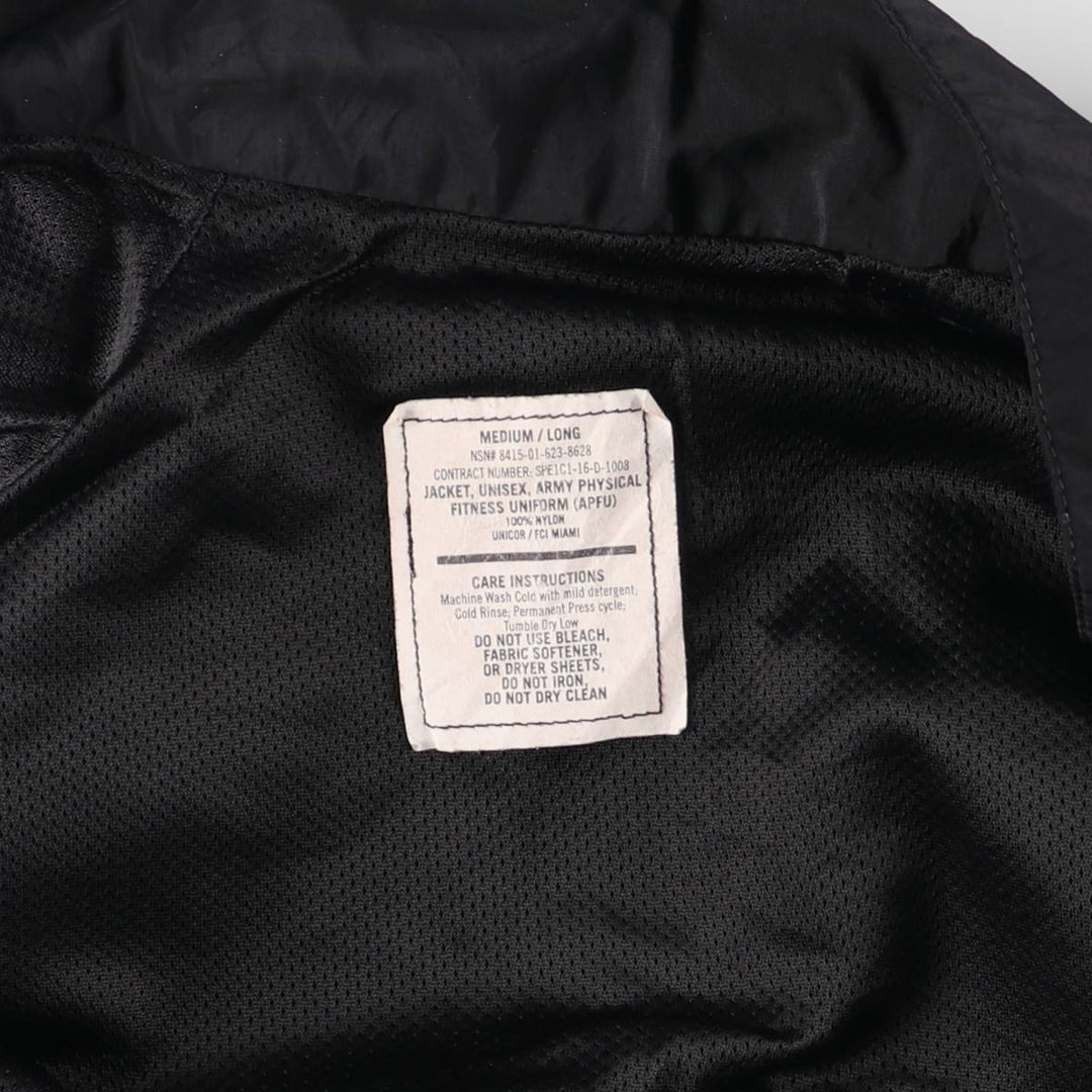 Genuine US Army APFU Training Jacket, Nylon Jacket, Made in USA, Medium Long (Men's Size M) Nylon black type Vintage Second Hand