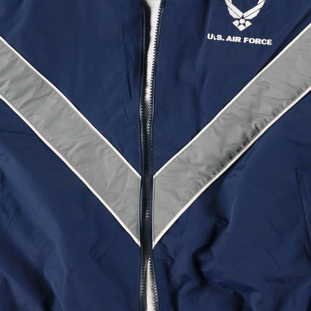 2000'S US Military Issue USAF PTU Training Jacket, Nylon Jacket, Made in USA, X-LARGE REGULAR (Equivalent to Men's XL) Nylon navy blue type Vintage Second Hand