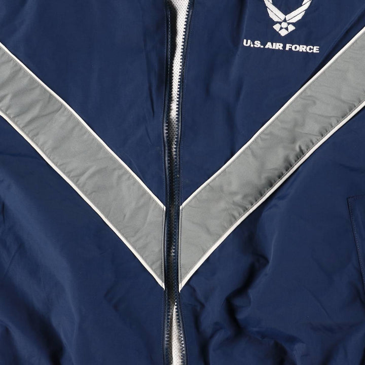 2000'S US Military Issue USAF PTU Training Jacket, Nylon Jacket, Made in USA, X-LARGE REGULAR (Equivalent to Men's XL) Nylon navy blue type Vintage Second Hand