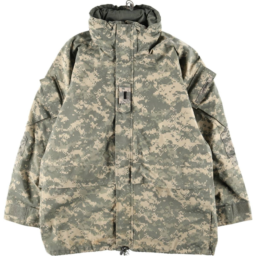 Civilian-made camouflage pattern ACU digital camo ECWCS 2nd GEN military Gore-Tex parka, men's size L equivalent. Nylon Beige type Vintage Second Hand