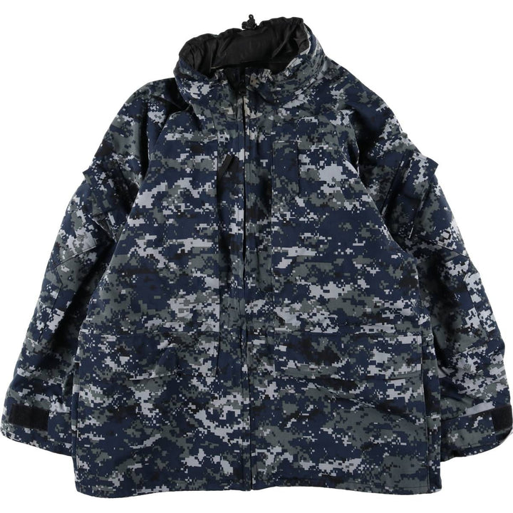 2000'S US Military Issue Camouflage Pattern NWU Digital Camo Military Gore-Tex Parka Made in USA Large-Short (Men's Size L equivalent) Nylon navy blue type Vintage Second Hand