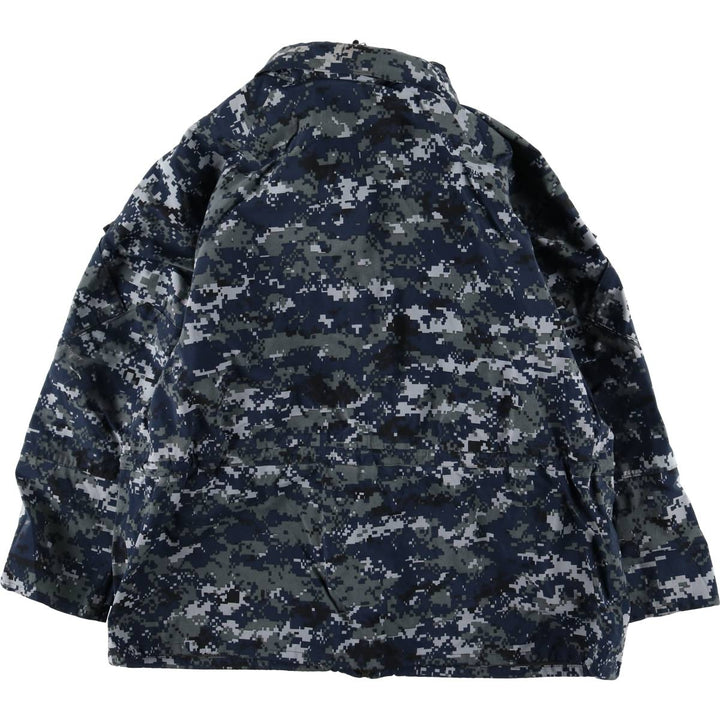 2000'S US Military Issue Camouflage Pattern NWU Digital Camo Military Gore-Tex Parka Made in USA Large-Short (Men's Size L equivalent) Nylon navy blue type Vintage Second Hand