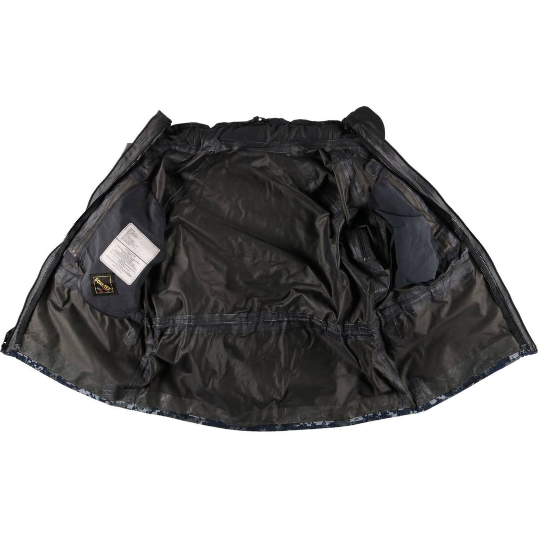 2000'S US Military Issue Camouflage Pattern NWU Digital Camo Military Gore-Tex Parka Made in USA Large-Short (Men's Size L equivalent) Nylon navy blue type Vintage Second Hand