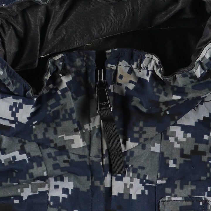 2000'S US Military Issue Camouflage Pattern NWU Digital Camo Military Gore-Tex Parka Made in USA Large-Short (Men's Size L equivalent) Nylon navy blue type Vintage Second Hand