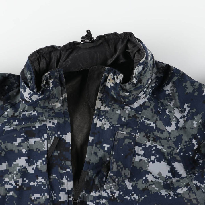 2000'S US Military Issue Camouflage Pattern NWU Digital Camo Military Gore-Tex Parka Made in USA Large-Short (Men's Size L equivalent) Nylon navy blue type Vintage Second Hand