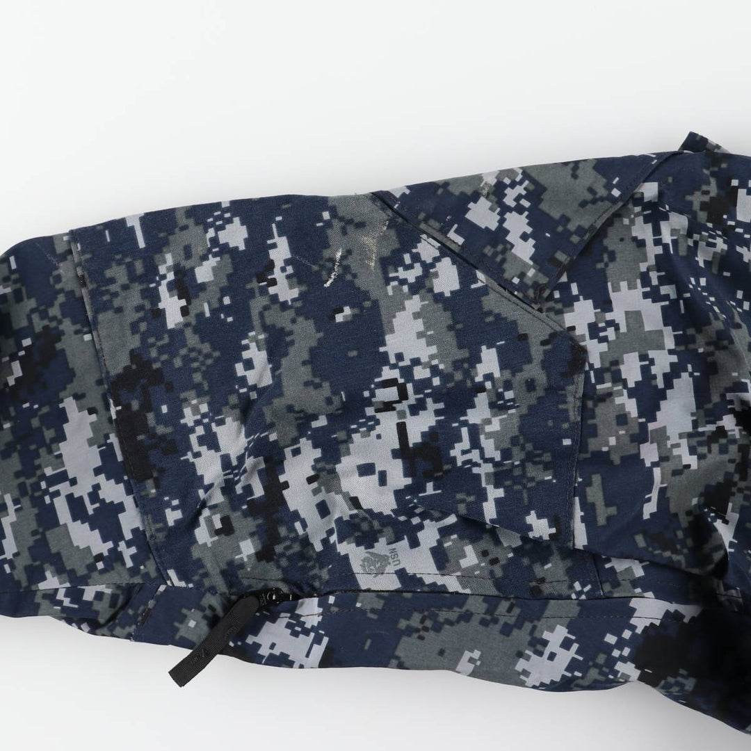 2000'S US Military Issue Camouflage Pattern NWU Digital Camo Military Gore-Tex Parka Made in USA Large-Short (Men's Size L equivalent) Nylon navy blue type Vintage Second Hand