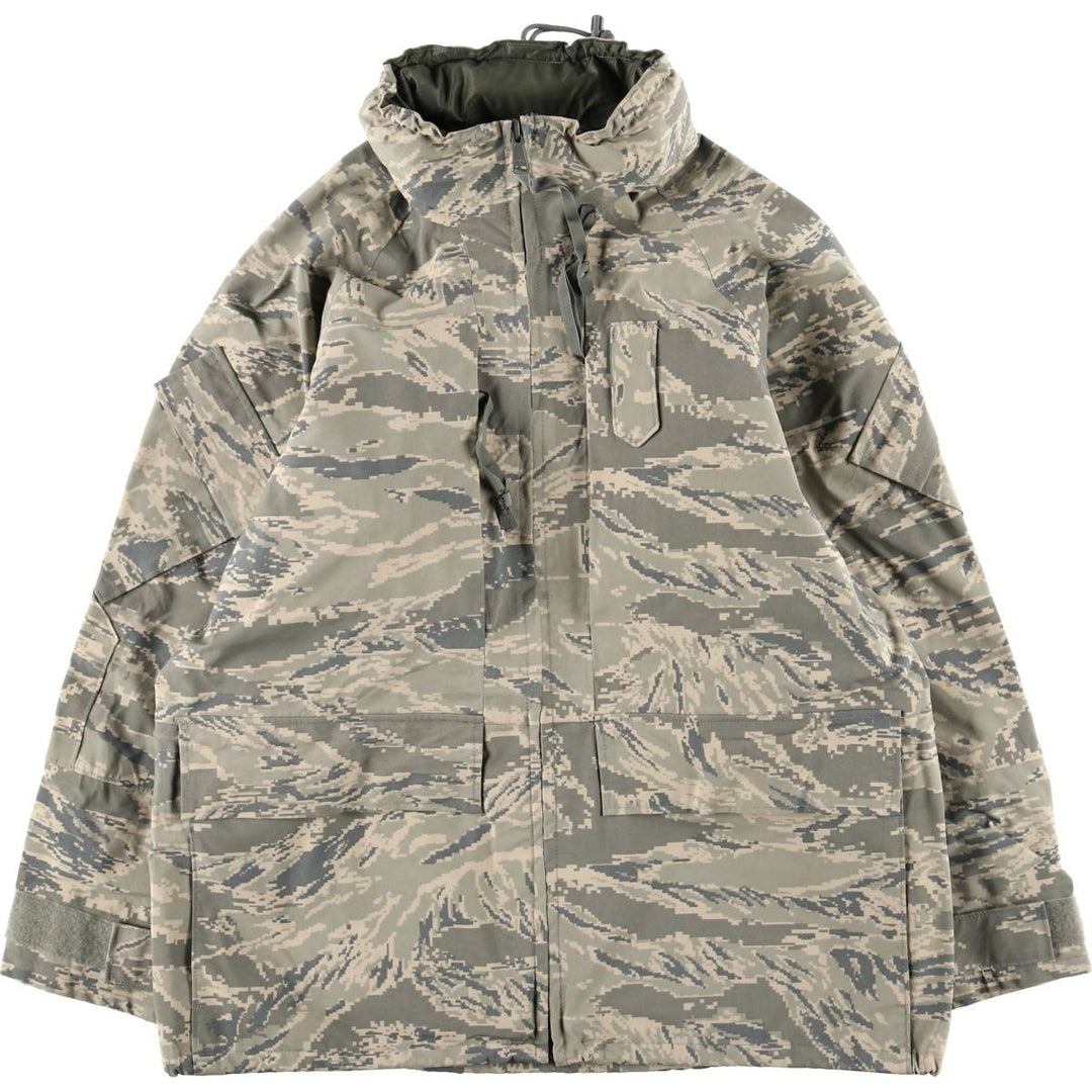 Civilian-made camouflage pattern ABU digital tiger camo military Gore-Tex parka, men's size M equivalent. Nylon Khaki type Vintage Second Hand