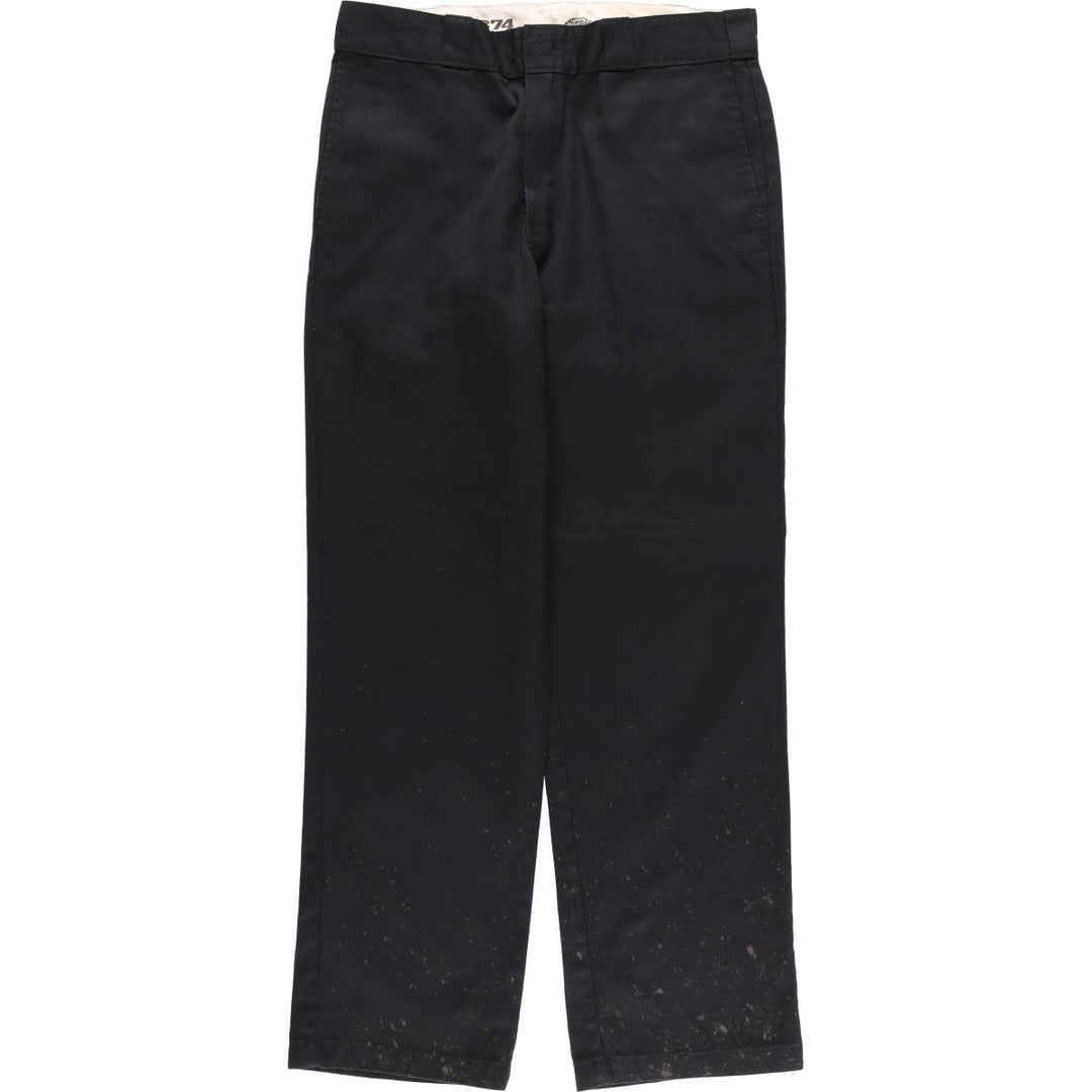 Dickies 874 Original Fit Work Pants, Made in Honduras, Men's Size W34 (approx.) polyester black type Vintage Second Hand