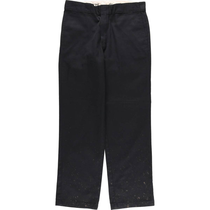 Dickies 874 Original Fit Work Pants, Made in Honduras, Men's Size W34 (approx.) polyester black type Vintage Second Hand
