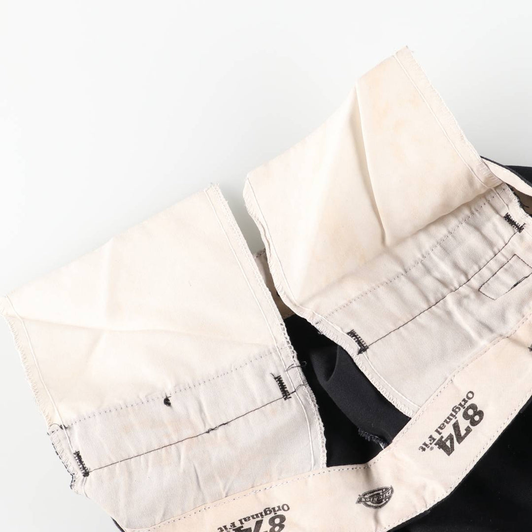 Dickies 874 Original Fit Work Pants, Made in Honduras, Men's Size W34 (approx.) polyester black type Vintage Second Hand