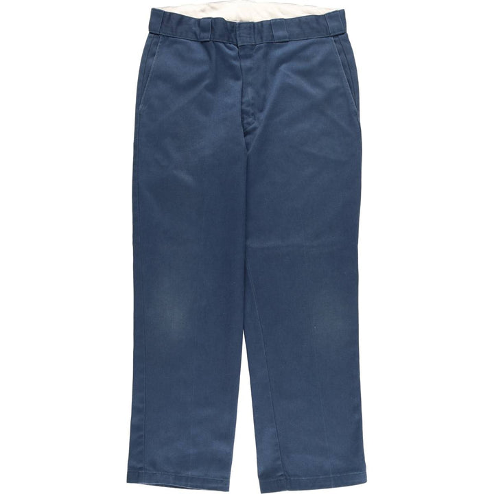 Dickies Work Pants Men's W34 polyester navy blue type Vintage Second Hand