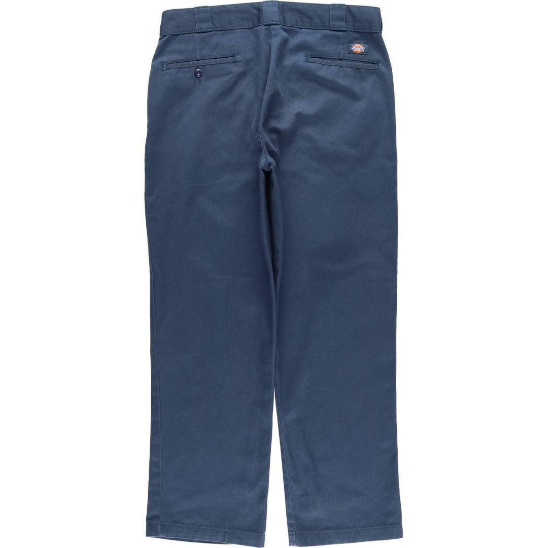 Dickies Work Pants Men's W34 polyester navy blue type Vintage Second Hand