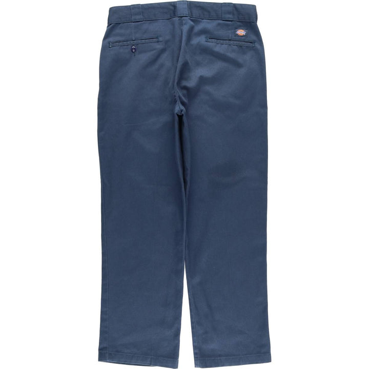Dickies Work Pants Men's W34 polyester navy blue type Vintage Second Hand