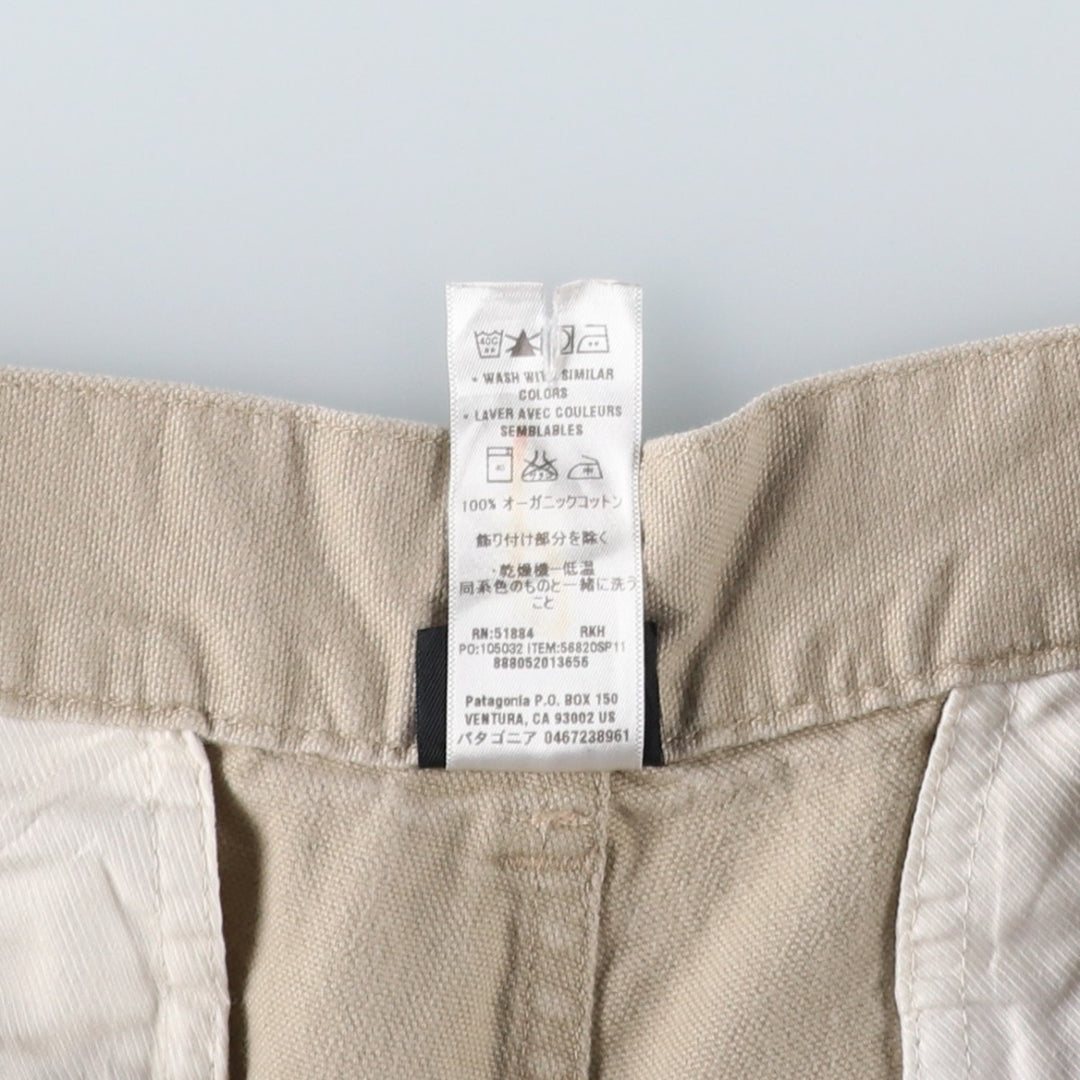 Patagonia ORGANIC COTTON 56820SP11 Duck Pants, Men's W33 equivalent. Organic cotton Beige type Vintage Second Hand