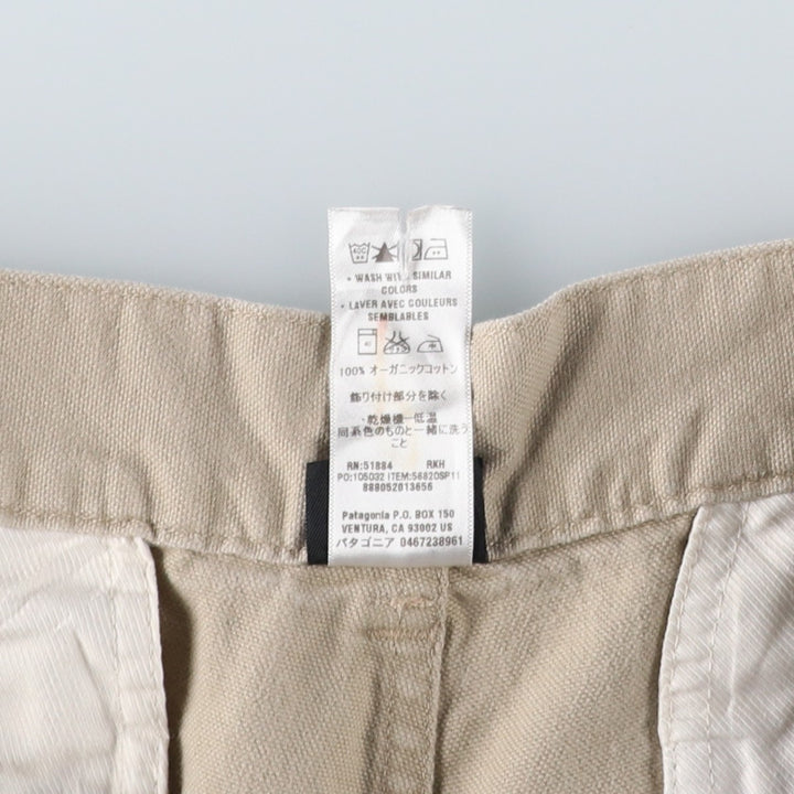 Patagonia ORGANIC COTTON 56820SP11 Duck Pants, Men's W33 equivalent. Organic cotton Beige type Vintage Second Hand