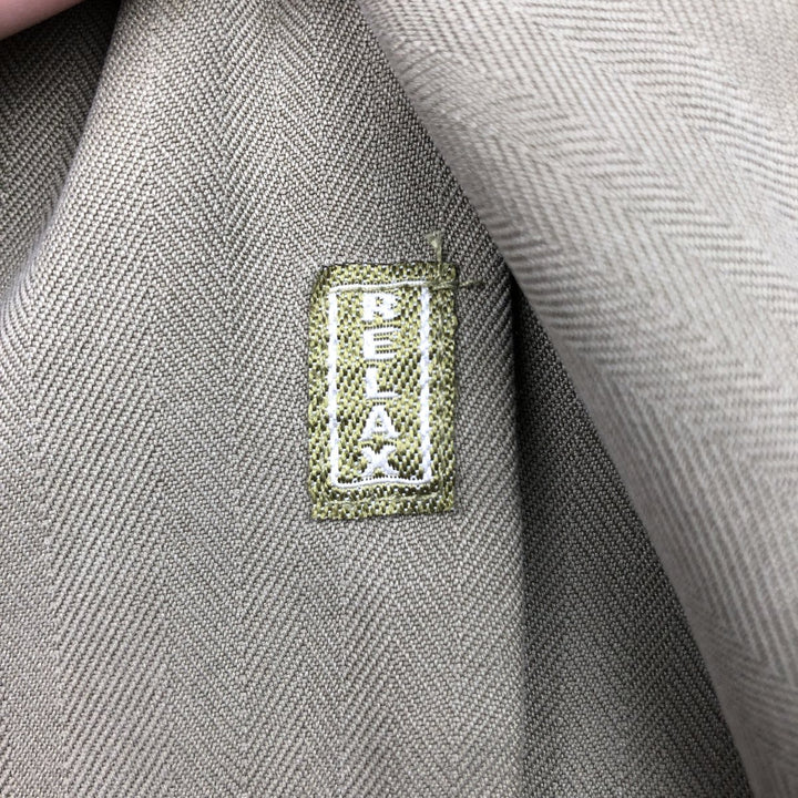 Tommy Bahama Herringbone Short Sleeve Open Collar Silk Box Shirt, Men's XL silk Khaki type Vintage Second Hand
