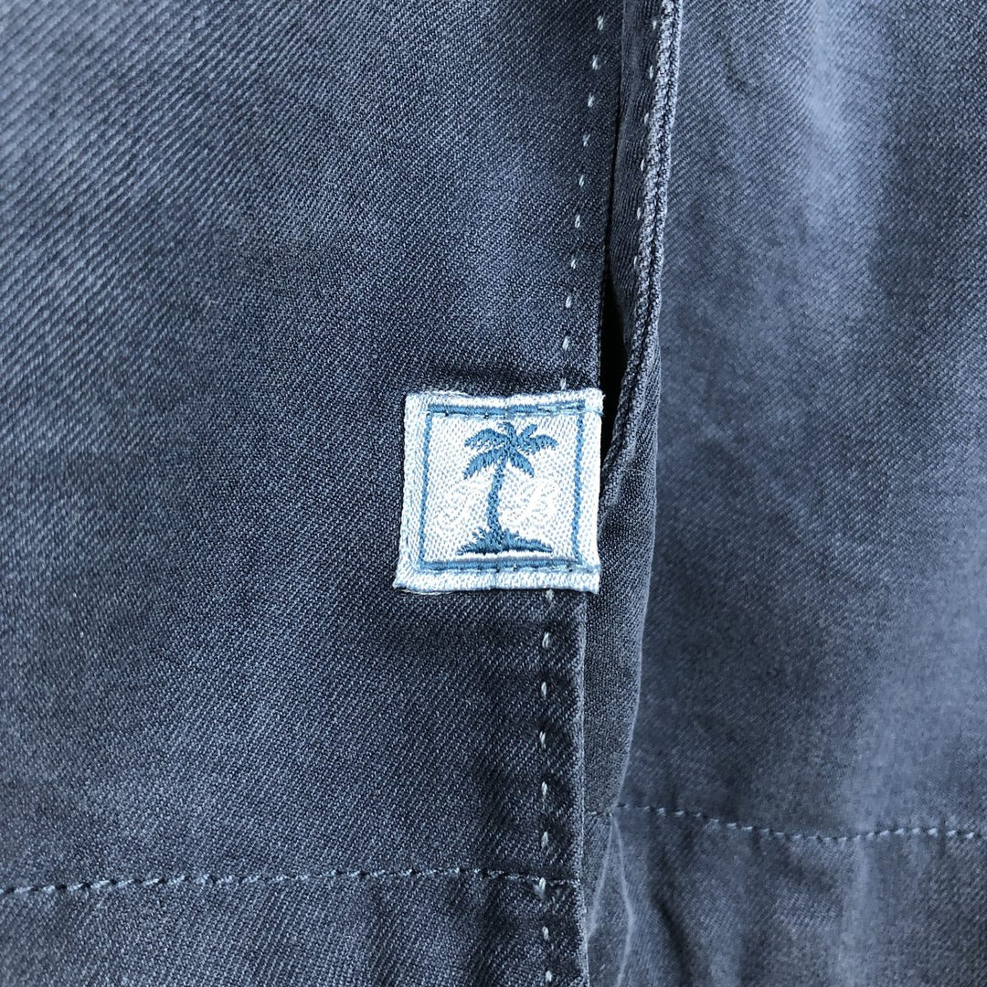 Tommy Bahama short sleeve open collar silk shirt, box shirt, men's XL size silk navy blue type Vintage Second Hand