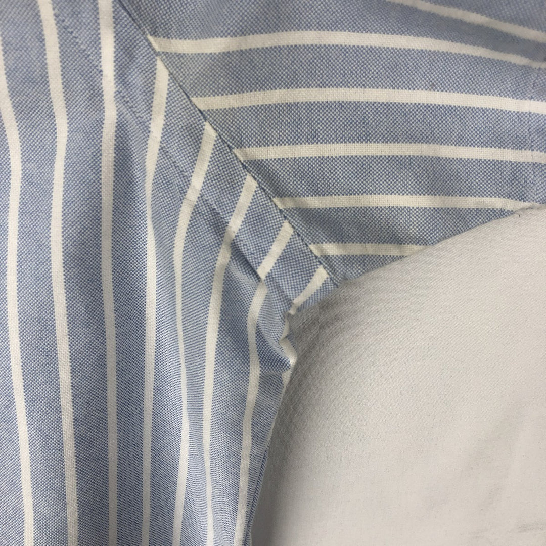 Ralph Lauren short sleeve button down striped shirt, men's size M cotton blue type Vintage Second Hand