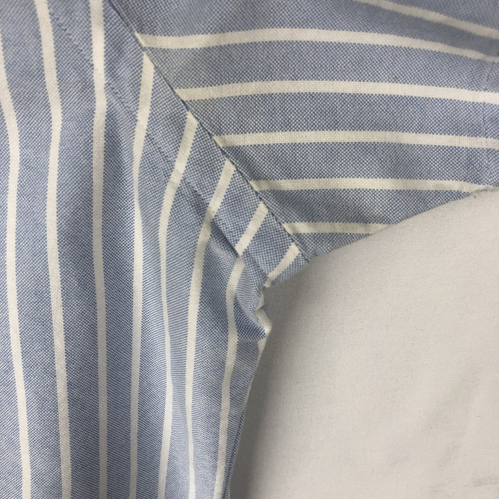 Ralph Lauren short sleeve button down striped shirt, men's size M cotton blue type Vintage Second Hand