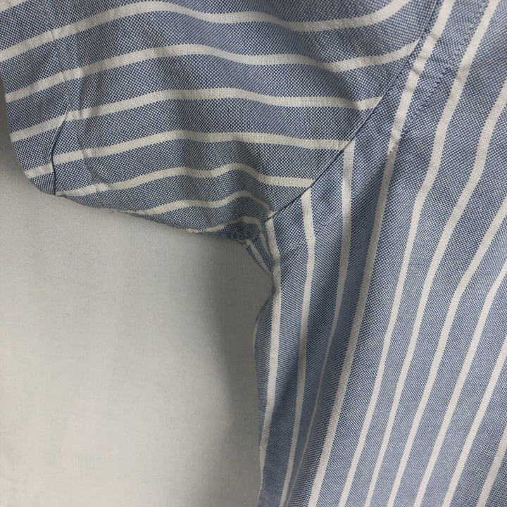 Ralph Lauren short sleeve button down striped shirt, men's size M cotton blue type Vintage Second Hand