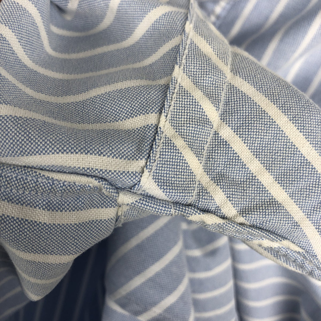 Ralph Lauren short sleeve button down striped shirt, men's size M cotton blue type Vintage Second Hand