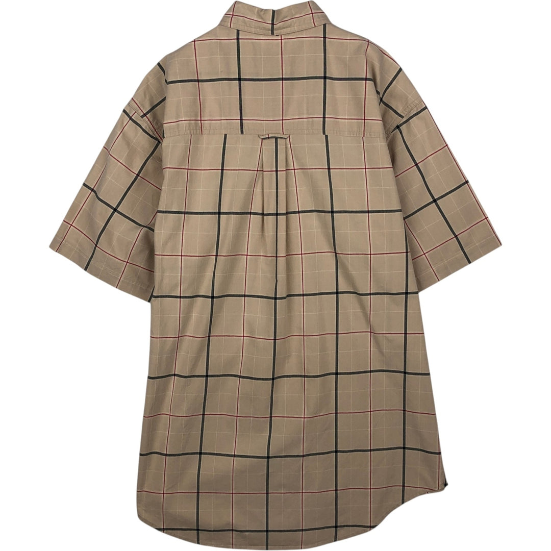 Ralph Lauren CHAPS short sleeve button down check shirt men's size M cotton Beige type Vintage Second Hand