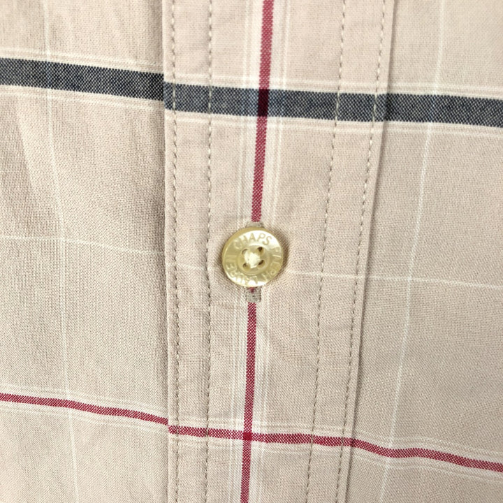 Ralph Lauren CHAPS short sleeve button down check shirt men's size M cotton Beige type Vintage Second Hand