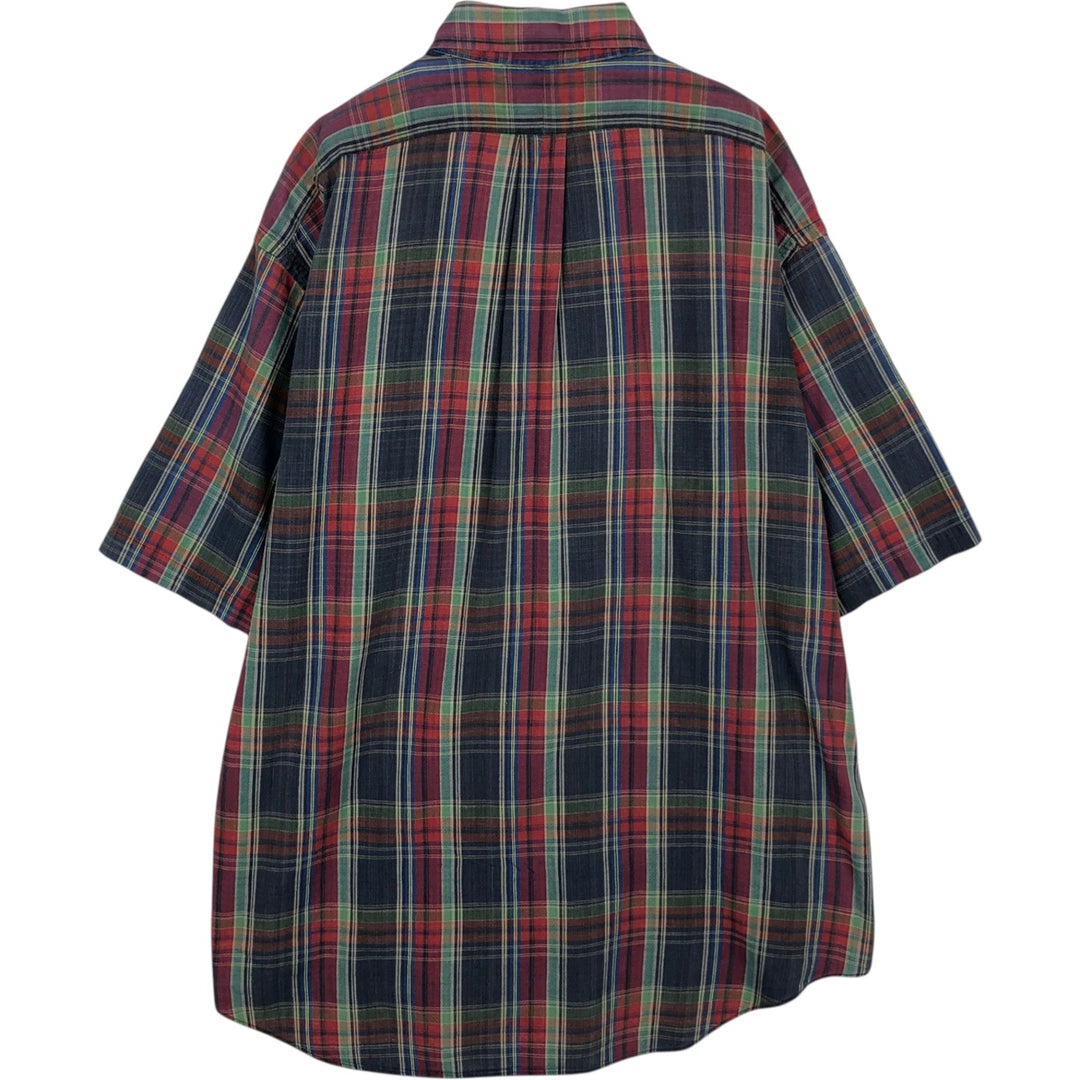 Ralph Lauren Madras Check Short Sleeve Button Down Check Shirt Men's XL cotton red type Vintage Second Hand