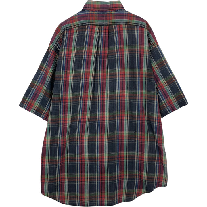 Ralph Lauren Madras Check Short Sleeve Button Down Check Shirt Men's XL cotton red type Vintage Second Hand