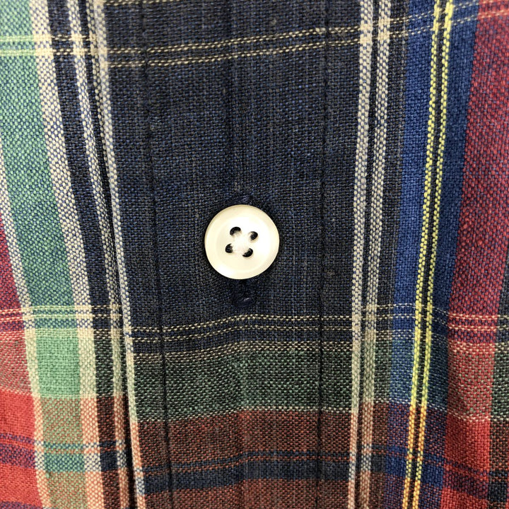 Ralph Lauren Madras Check Short Sleeve Button Down Check Shirt Men's XL cotton red type Vintage Second Hand