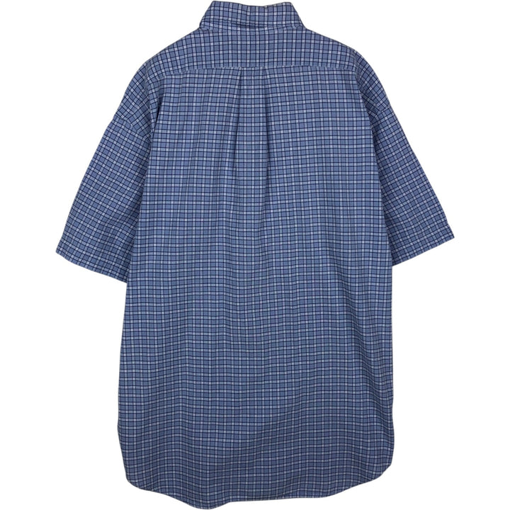 Ralph Lauren BLAKE short sleeve button down check shirt, men's size L cotton blue type Vintage Second Hand