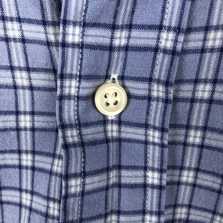 Ralph Lauren BLAKE short sleeve button down check shirt, men's size L cotton blue type Vintage Second Hand
