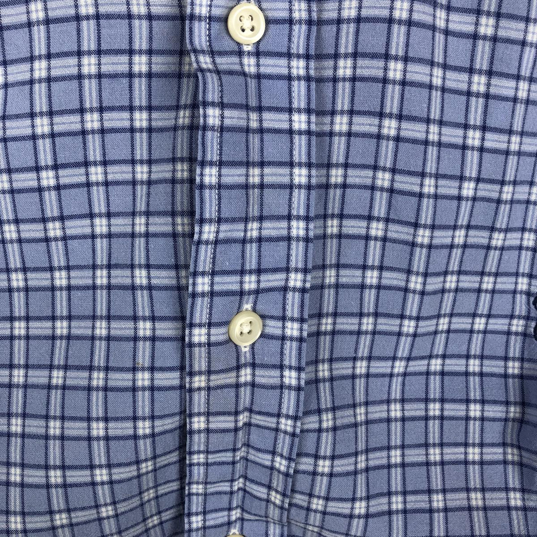 Ralph Lauren BLAKE short sleeve button down check shirt, men's size L cotton blue type Vintage Second Hand