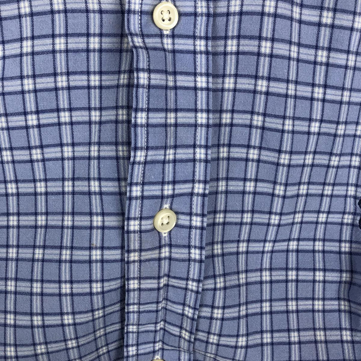 Ralph Lauren BLAKE short sleeve button down check shirt, men's size L cotton blue type Vintage Second Hand