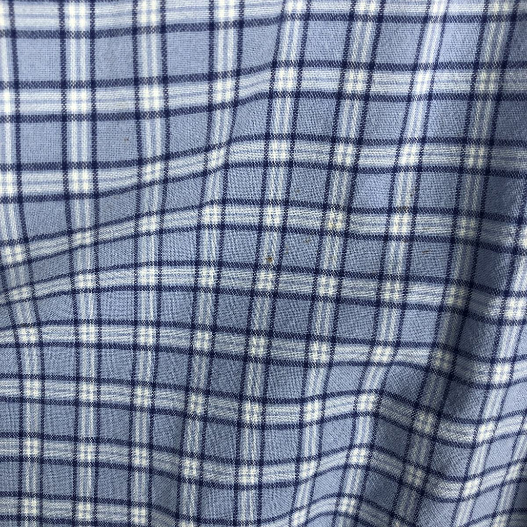 Ralph Lauren BLAKE short sleeve button down check shirt, men's size L cotton blue type Vintage Second Hand