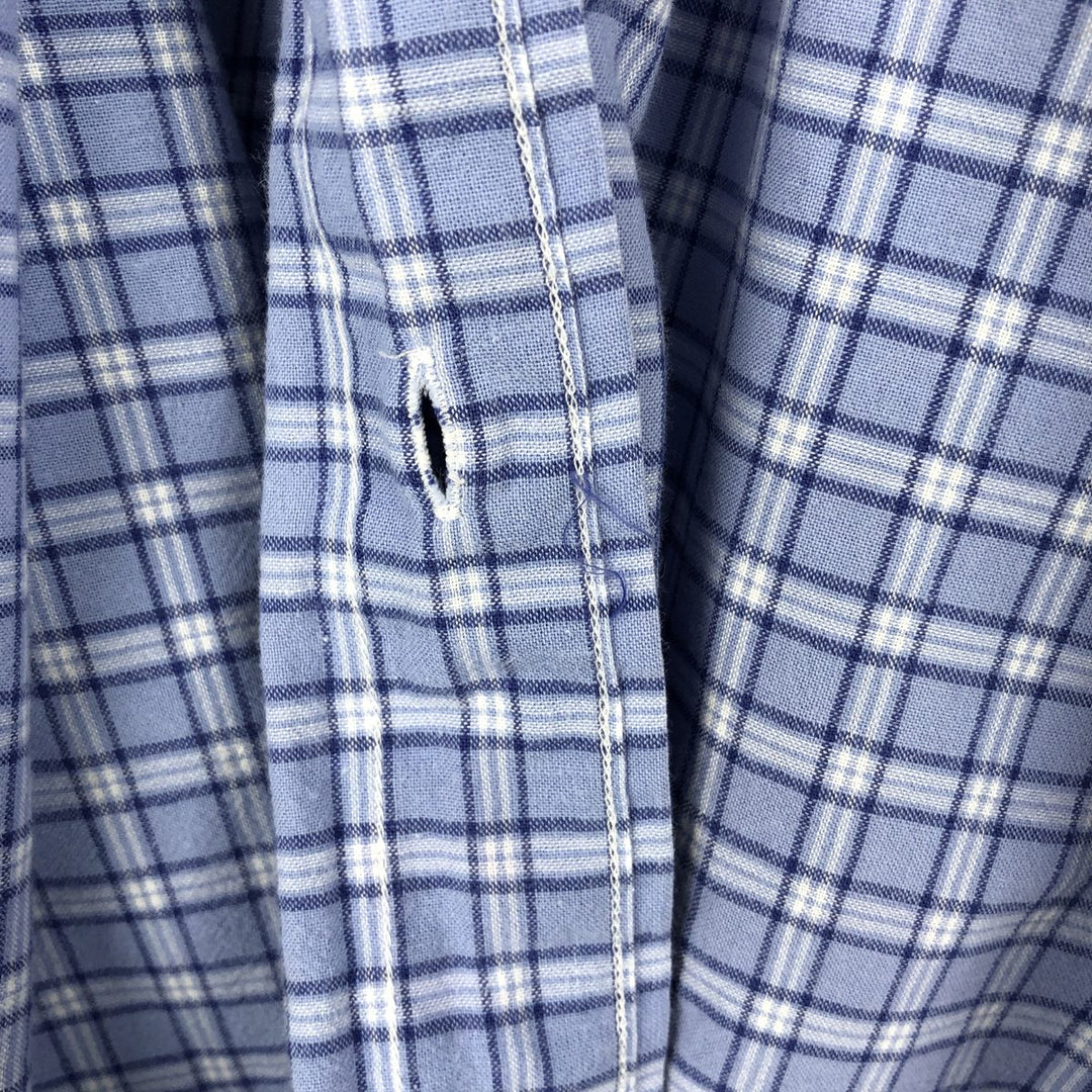 Ralph Lauren BLAKE short sleeve button down check shirt, men's size L cotton blue type Vintage Second Hand