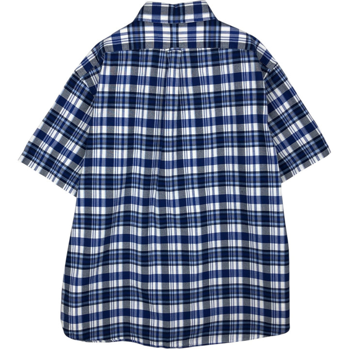 Ralph Lauren Classic Fit short sleeve button down check shirt, men's size XL cotton blue type Vintage Second Hand