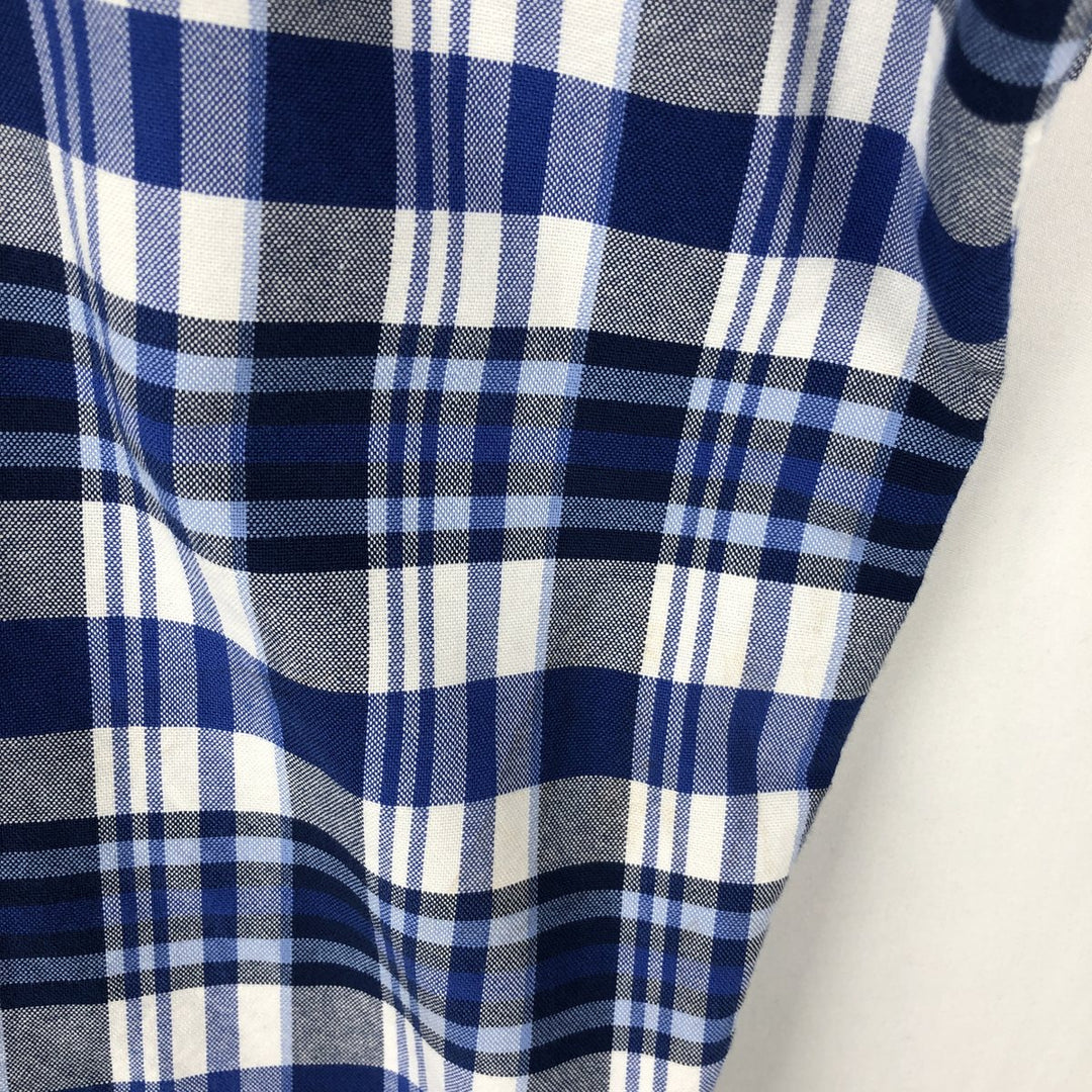 Ralph Lauren Classic Fit short sleeve button down check shirt, men's size XL cotton blue type Vintage Second Hand