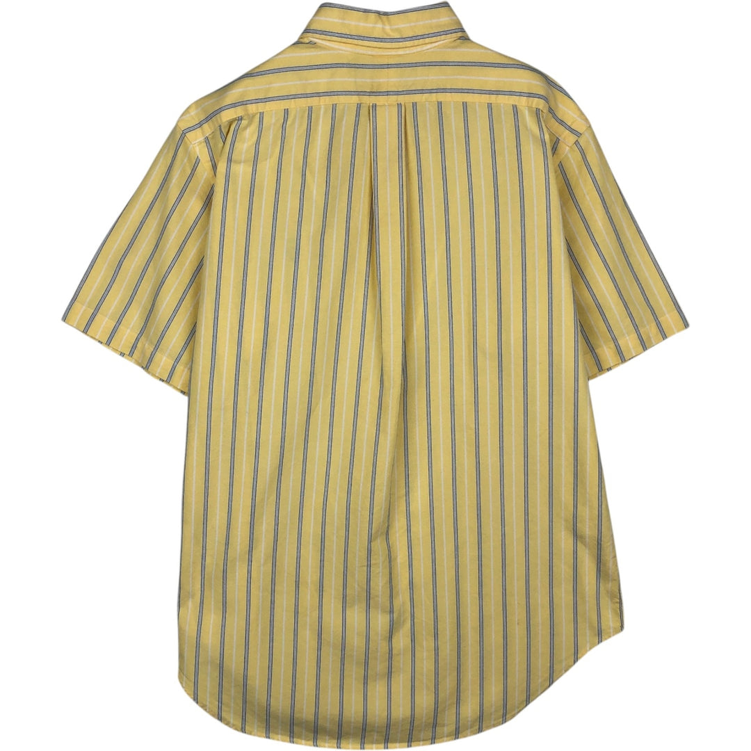 Ralph Lauren CLASSIC FIT Stripe Pattern Multi-Striped Short-Sleeve Button-Down Stripe Shirt, Men's Size M (approx.) cotton yellow type Vintage Second Hand
