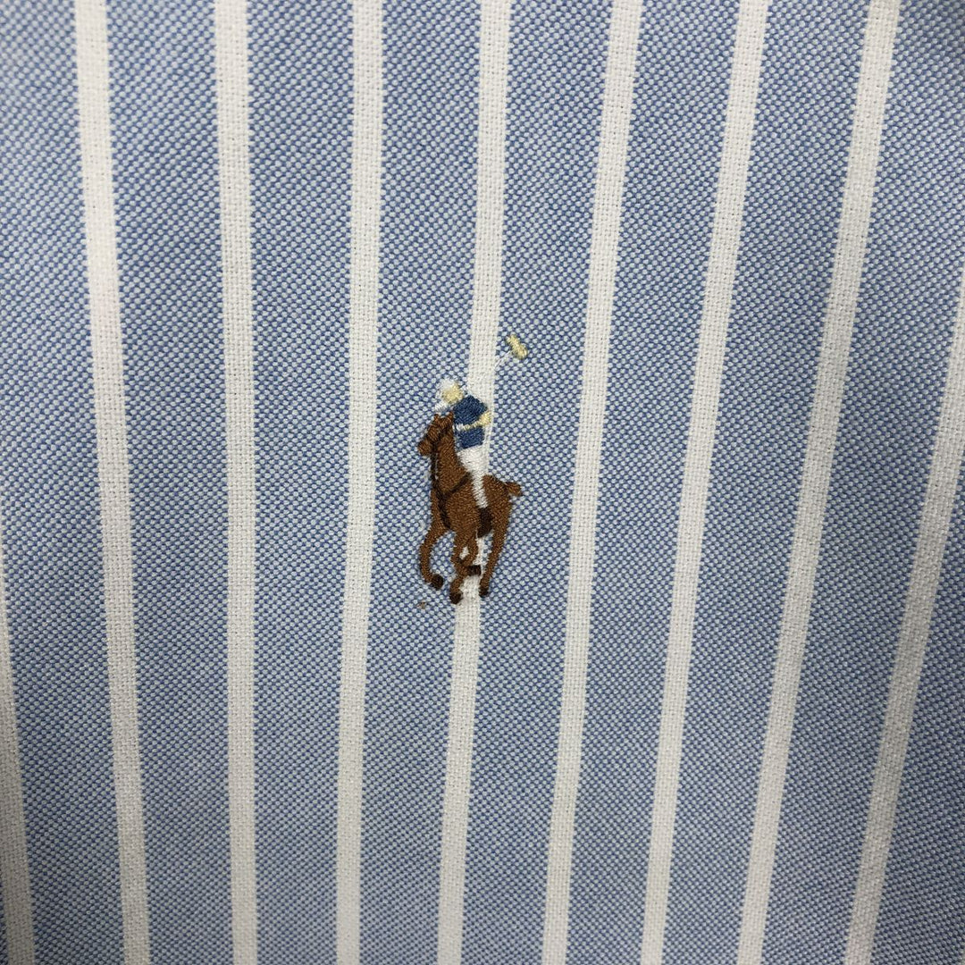 Ralph Lauren short sleeve button down striped shirt, men's size S cotton blue type Vintage Second Hand