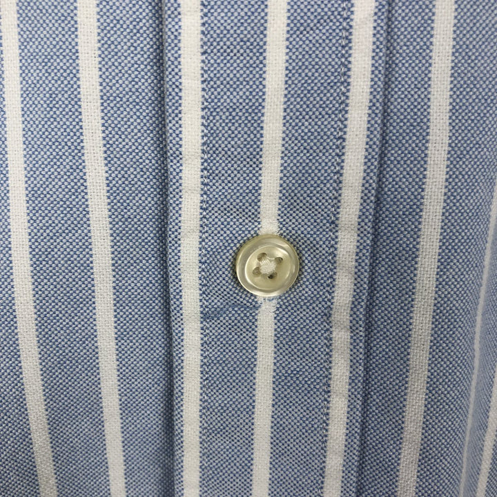 Ralph Lauren short sleeve button down striped shirt, men's size S cotton blue type Vintage Second Hand