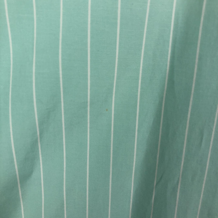 Ralph Lauren Classic Fit short sleeve button down striped shirt, men's size L cotton green type Vintage Second Hand