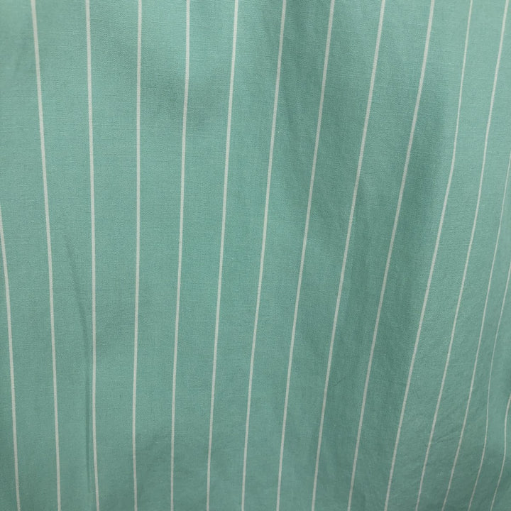 Ralph Lauren Classic Fit short sleeve button down striped shirt, men's size L cotton green type Vintage Second Hand